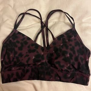 Purple cheetah print sports bra